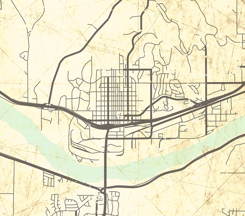 sand-springs-ok-canvas-print-oklahoma-ok-vintage-map-city-etsy