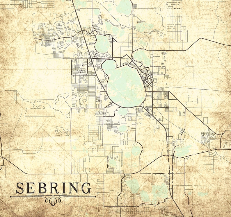 SEBRING FL Canvas Print Florida FL Vintage map City Map | Etsy