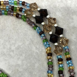 Prairie Blue Green Brown Eyeglass Chain with Swarovski™ Crystal, Green Beaded Eyeglass Holder, Sunglasses Chain, Reading Glasses Chain,