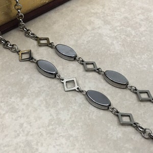 Cadena contemporánea de gafas de plata, soporte de gafas de lectura geométrica, collar de anteojos, cadena de vidrio con cuentas, soporte de gafas de sol