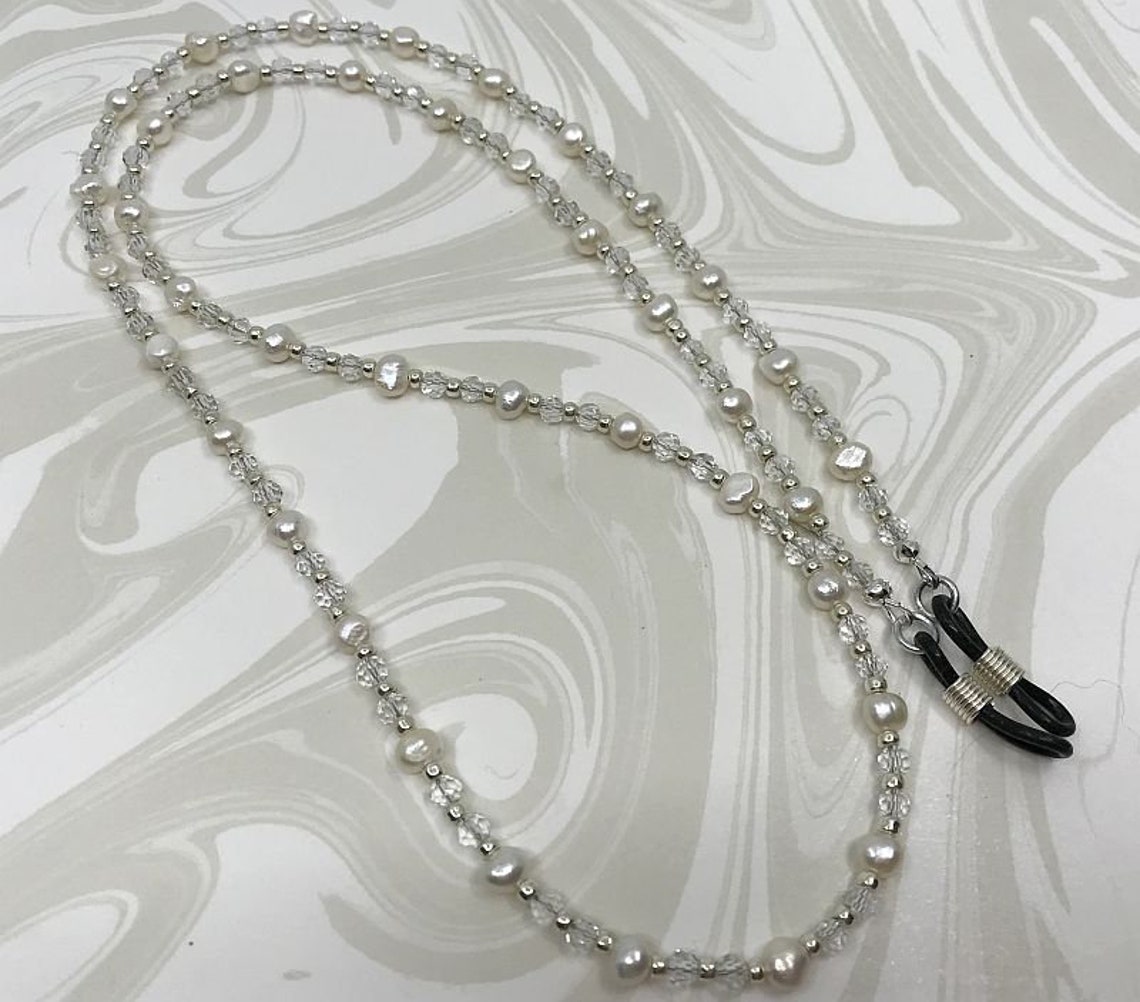 Freshwater Pearl Eyeglass Chain White Pearl Eyeglass Chain - Etsy