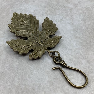 Bronze Leaf Magnetic Portuguese Knitting Pin, Autumn Leaf Knitting Pin, Gift for Knitter, Andean Turkish Bosnian Knitting