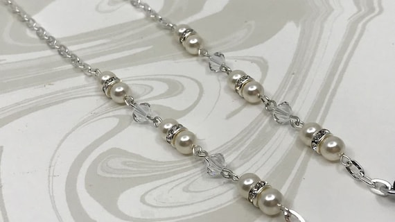 Catena di occhiali da vista crema e cristallo con Swarovski™ | Etsy Italia