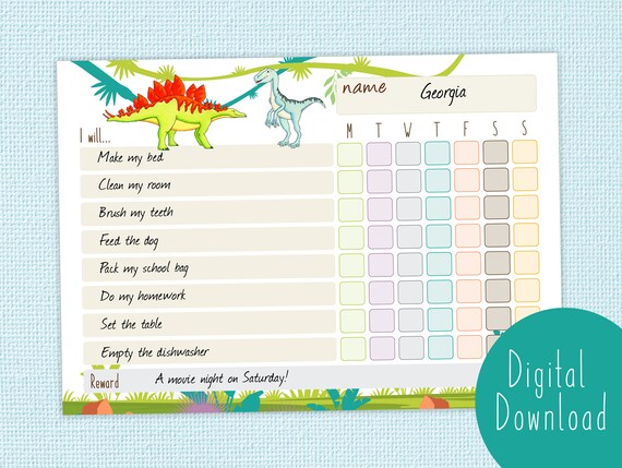 Kids Reward Chart Reward Chart Printable Reward Chart for - Etsy