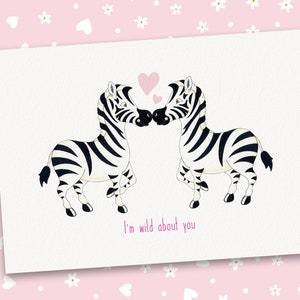 Cartão Zebra do Dia dos Namorados, sou louco por você, cartão do dia dos namorados, cartão de casal