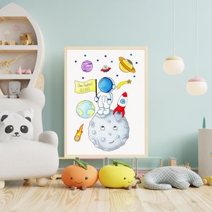 Space Print Kids, Space Print Cute, Space Print Nursery, Astronaut Print, Space Poster, Space Art