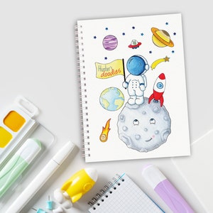 Weltraum, Astronaut Notizbuch, Personalisiertes Weltraum Notizbuch, Weltraum Notizbuch, Kinder Notizbuch Geschenk, A5