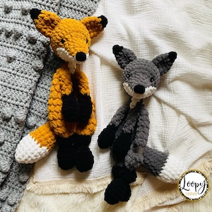 Crochet Fox Lovey Snuggler - Stuffed Animal - Security Blanket - Made To Order