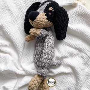 Crochet Bluetick Coonhound Puppy Dog Lovey Snuggler - Stuffed Animal - Security Blanket - Made To Order