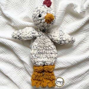 READY TO SHIP - Crochet Mini Chicken Lovey Snugglers - Stuffed Animal - Security Blanket