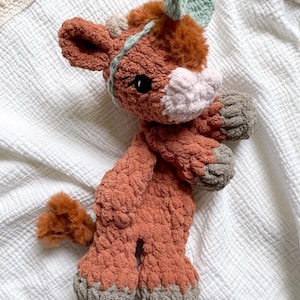Crochet Cow Lovey | Highland Cow | Snuggler | Stuffed Animal | Security Blanket | Made To Order Highland #2