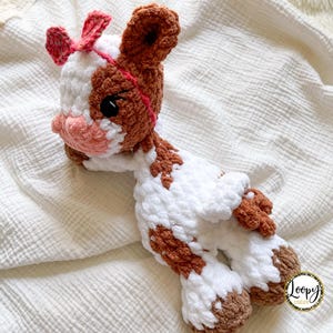 Crochet Cow Lovey | Highland Cow | Snuggler | Stuffed Animal | Security Blanket | Made To Order image 3