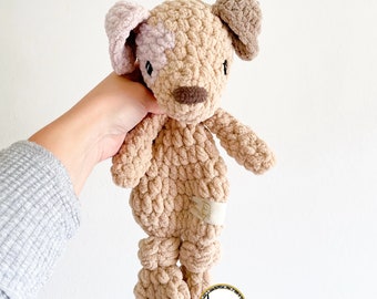 Crochet Mini Puppy Dog Lovey Snuggler - Stuffed Animal - Security Blanket - Made To Order