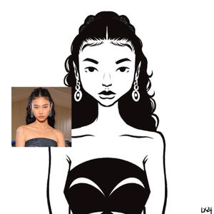 Black and White Custom Caricature (Digital Download)