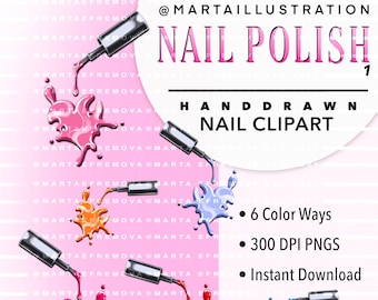 NAIL CLIPART, Nail PNG, Nail Polish ClipArt, Nail Tool ClipArt, Nail Logo, Planner Clipart, gel polish ClipArt, nail polish png