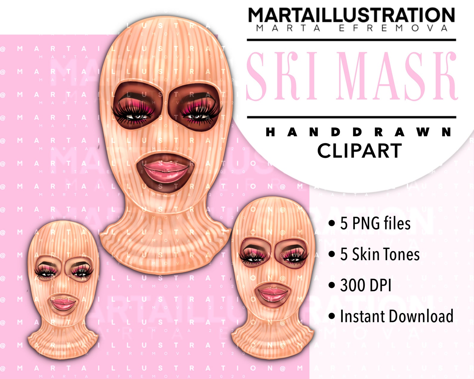 SKI MASK CLIPART Ski Mask Png Pink Ski Mask Clipart Ski Etsy