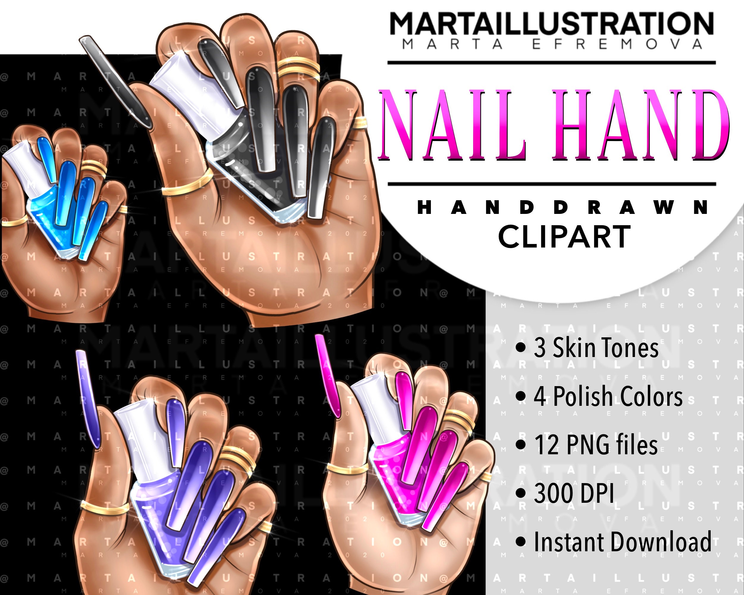 NAIL CLIPART Nail PNG Nail Polish Clipart Nail Hand - Etsy