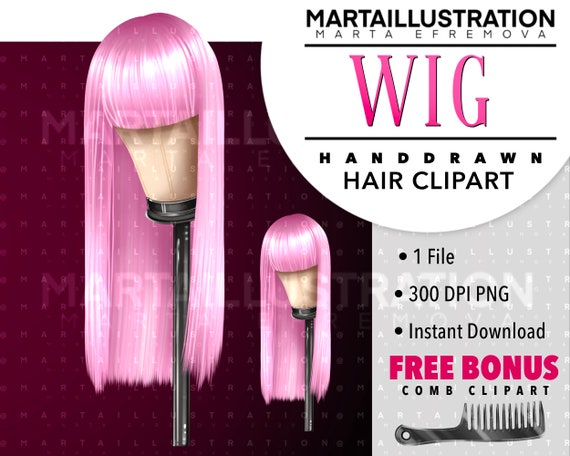Hair Clipart Long Hair Clipart Wavy Hair Clipart Woman | Etsy