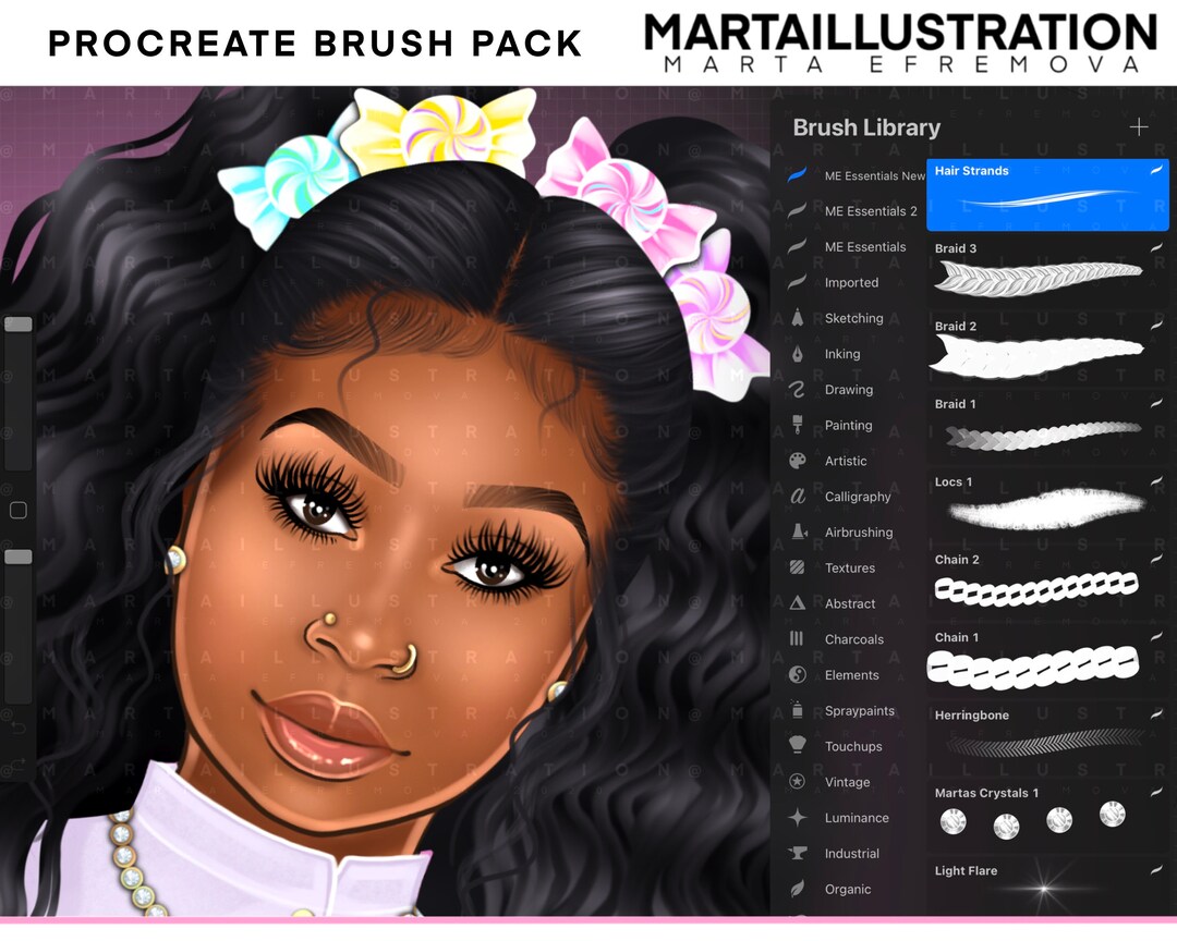PROCREATE BRUSH PACK, Procreate Brushes, Braid Procreate Brushes, Braid