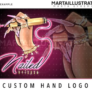 Logotipo personalizado, logotipo de uñas personalizado, logotipo de tecnología de uñas, logotipo ilustrado, logotipo de dibujos animados, logotipo de uñas, logotipo de pestañas, logotipo de glamour