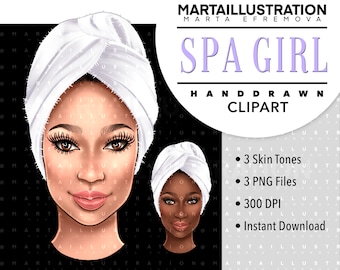 SPA CLIPART, spa png, skin care ClipArt, beauty ClipArt, logo ClipArt, skincare illustration, digital illustration, head ClipArt