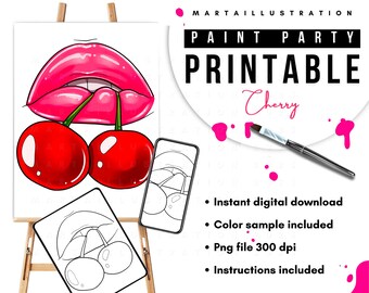 CANVAS PRINTABLE, Pre-drawn Canvas, Pre-Sketched Canvas, Outlined Canvas, Sip and Paint, Paint Kit, Canvas Painting, DIY Paint Party