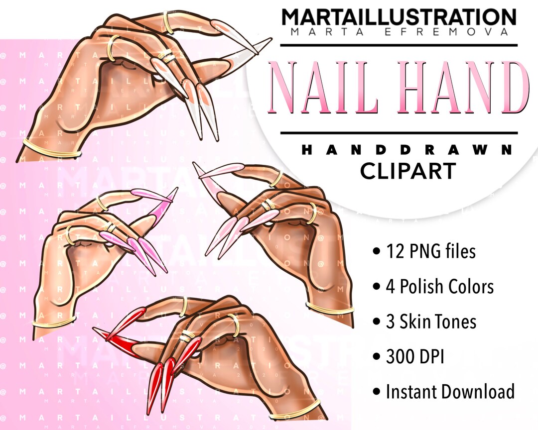 NAIL CLIPART, Nail PNG, Nail Polish Clipart, Nail Hand Clipart, Nail