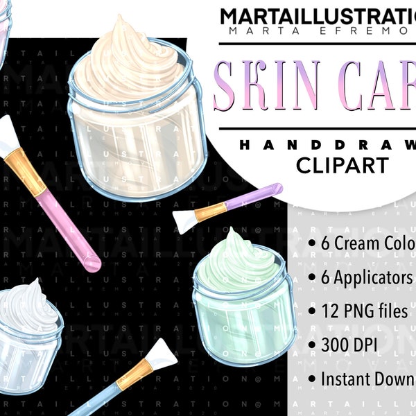 SKIN CARE CLIPART, cream png, Shea butter ClipArt, beauty ClipArt, logo ClipArt, skincare illustration, digital illustration, head ClipArt