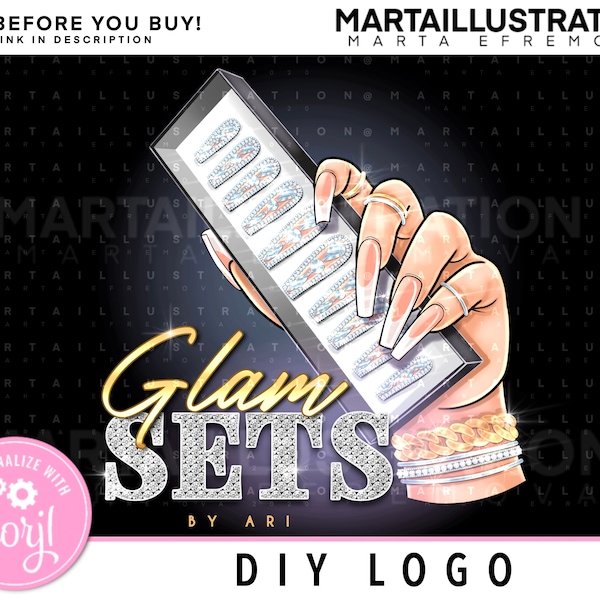 DIY NAIL LOGO, Diy Diamant Logo, Nail Logo, Hand Logo, Diy Money Logo, Beauty Logo, Nail Business Logo, Diy Pink Logo