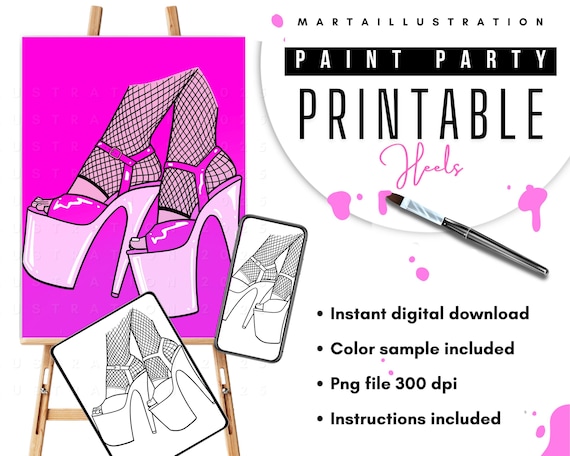 Tacones IMPRIMIBLES EN LIENZO, Lienzo prediseñado, Lienzo