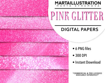 PINK Glitter DIGITAL PAPERS, diamonds, digital paper, diy logo, diy paper, textured paper, glam digital paper, glam ClipArt