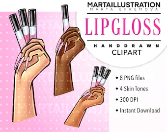 Beauty ClipArt, Makeup ClipArt, Glam ClipArt, makeup Png, Salon ClipArt, Lipgloss  ClipArt, makeup brush logo