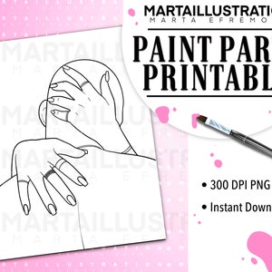Valentine's Day / Pre-drawn Canvas / Pre-sketched Canvas / Outlined Canvas  / Sip and Paint / Paint Kit / Canvas Painting / DIY Paint Party 