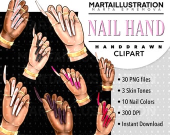 NAIL CLIPART, Nail PNG, Nail Polish ClipArt, Nail Hand ClipArt, Nail Logo, Planner Clipart, gel polish ClipArt, nail polish png