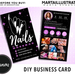 DIY VISITENKARTE, Diy Nagel Visitenkarte, ig Visitenkarte, Visitenkartenvorlage, diy Kartenvorlage, Nageltechniker