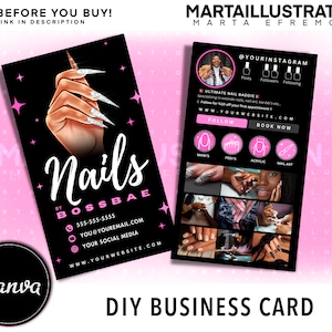 DIY VISITENKARTE, Diy Nagel Visitenkarte, ig Visitenkarte, Visitenkartenvorlage, diy Kartenvorlage, Nageltechniker