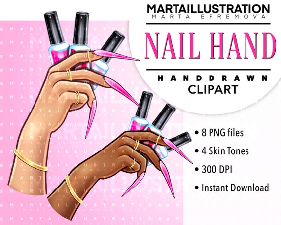NAIL CLIPART Nail PNG Nail Polish Clipart Nail Hand - Etsy