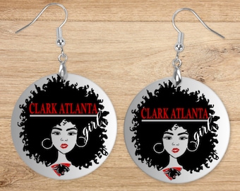 Clark Atlanta University Girl Circular Dangle Earrings | Gift | HBCU | AUC | CAU | University
