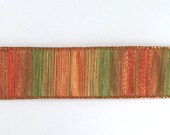 Wire Edged Stripes Ribbon, Autumn Leaves Ribbon, Floristry Ribbon, Luxury Gift Ribbon, Gift Wrapping, Ribbon for Bows, 1.5 Inch Wide Ribbon