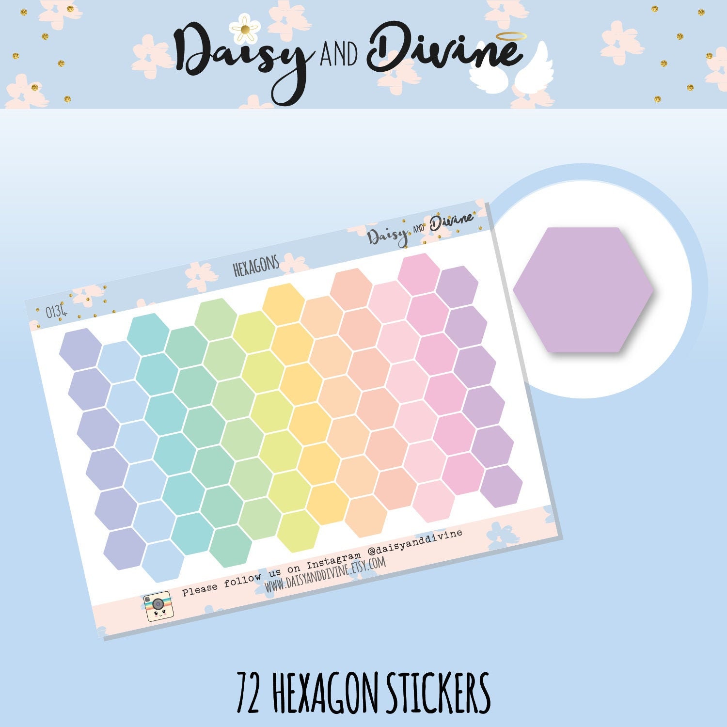 Hexagon Stickers, Honeycomb Planner Stickers, Geometric Hexagon, Hexa…