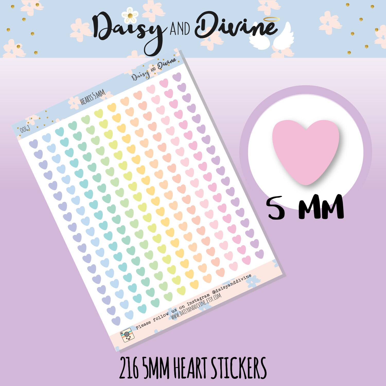 Matt Tiny Mini Heart Planner Stickers, Colour Coding Stickers, Tiny H…