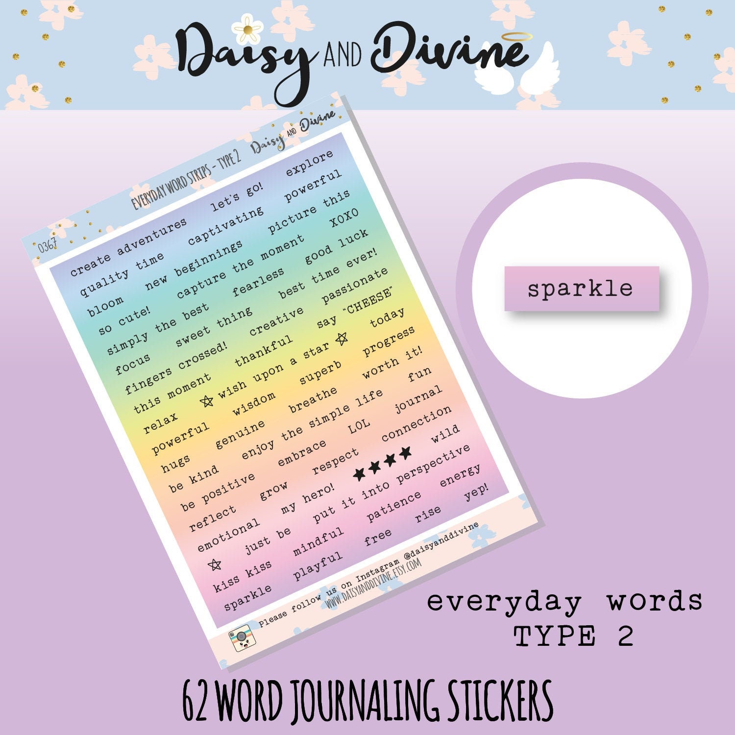 Word Journaling Sticker Strips, Word Scrapbooking Sticker, Little Wor…