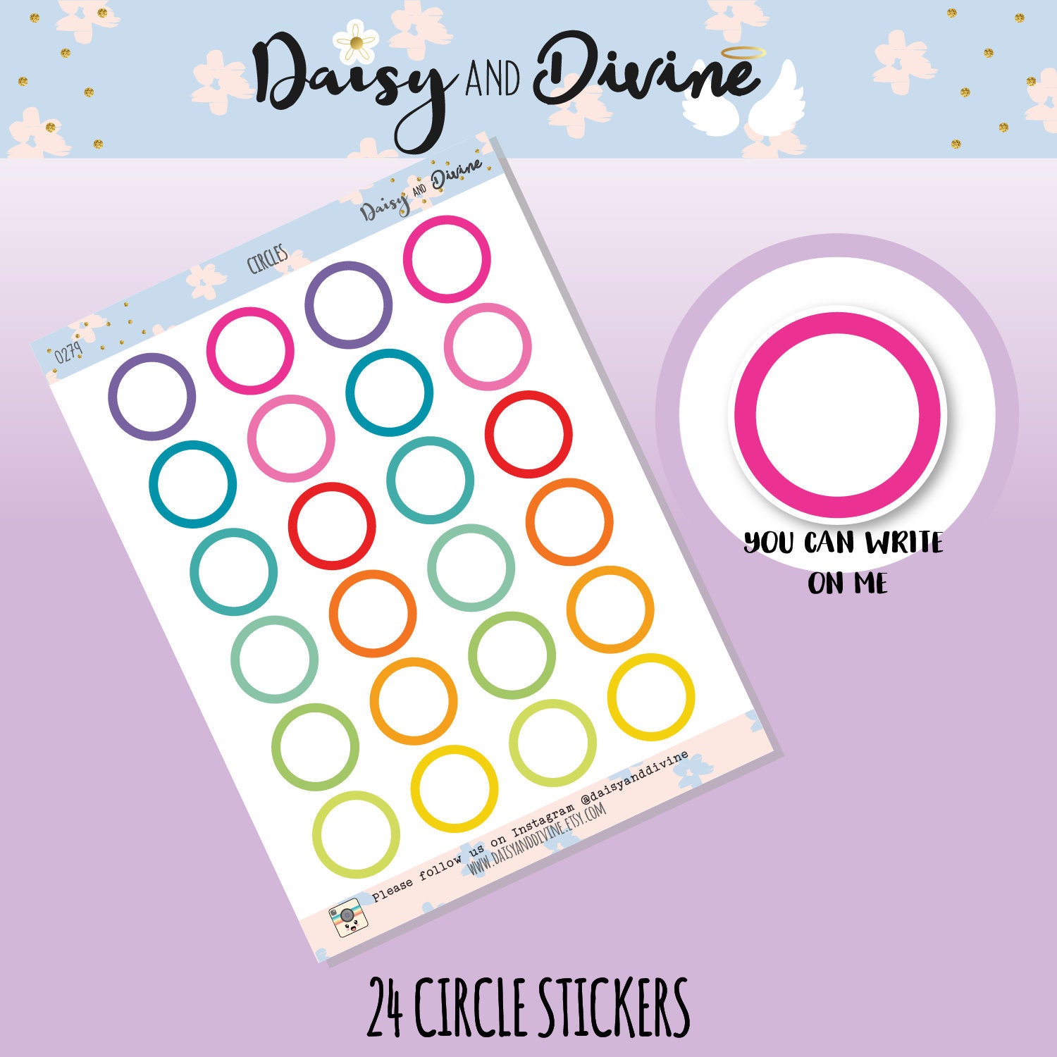 Circle Planner Stickers Round Planner Stickers Write on - Etsy
