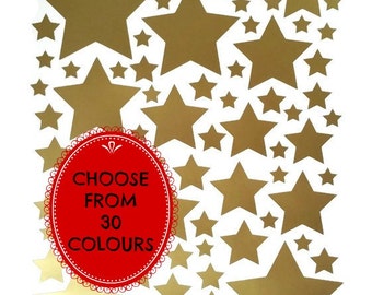 Star Vinyl Decals, Christmas Xmas Decorations, Door Decor, Wall Stickers, Removable Wallpaper, Holiday Decorations, Decals Various Colours