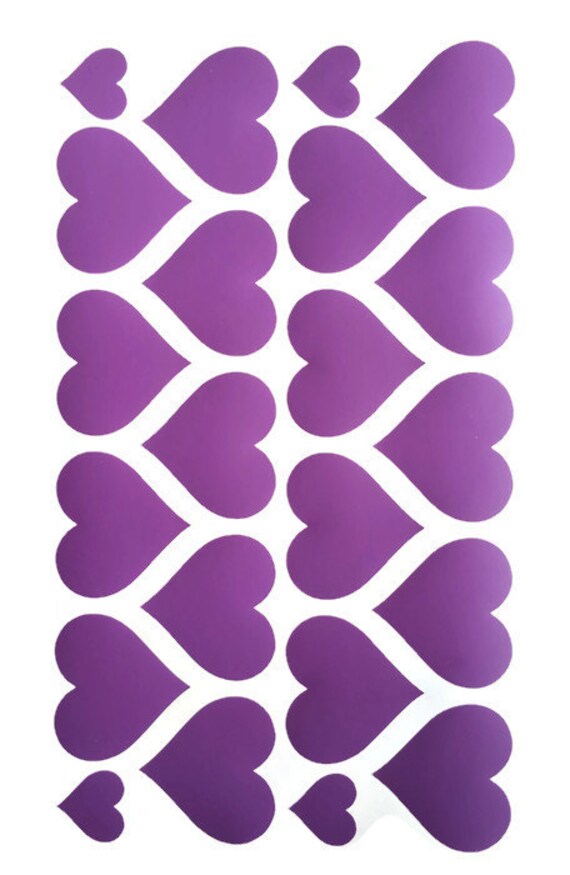 54 2 Inch Removable Vinyl Purple Heart Stickers Removable Wallpaper Purple Heart Wall Decals Nursery Bedroom Decor With Free Stickers