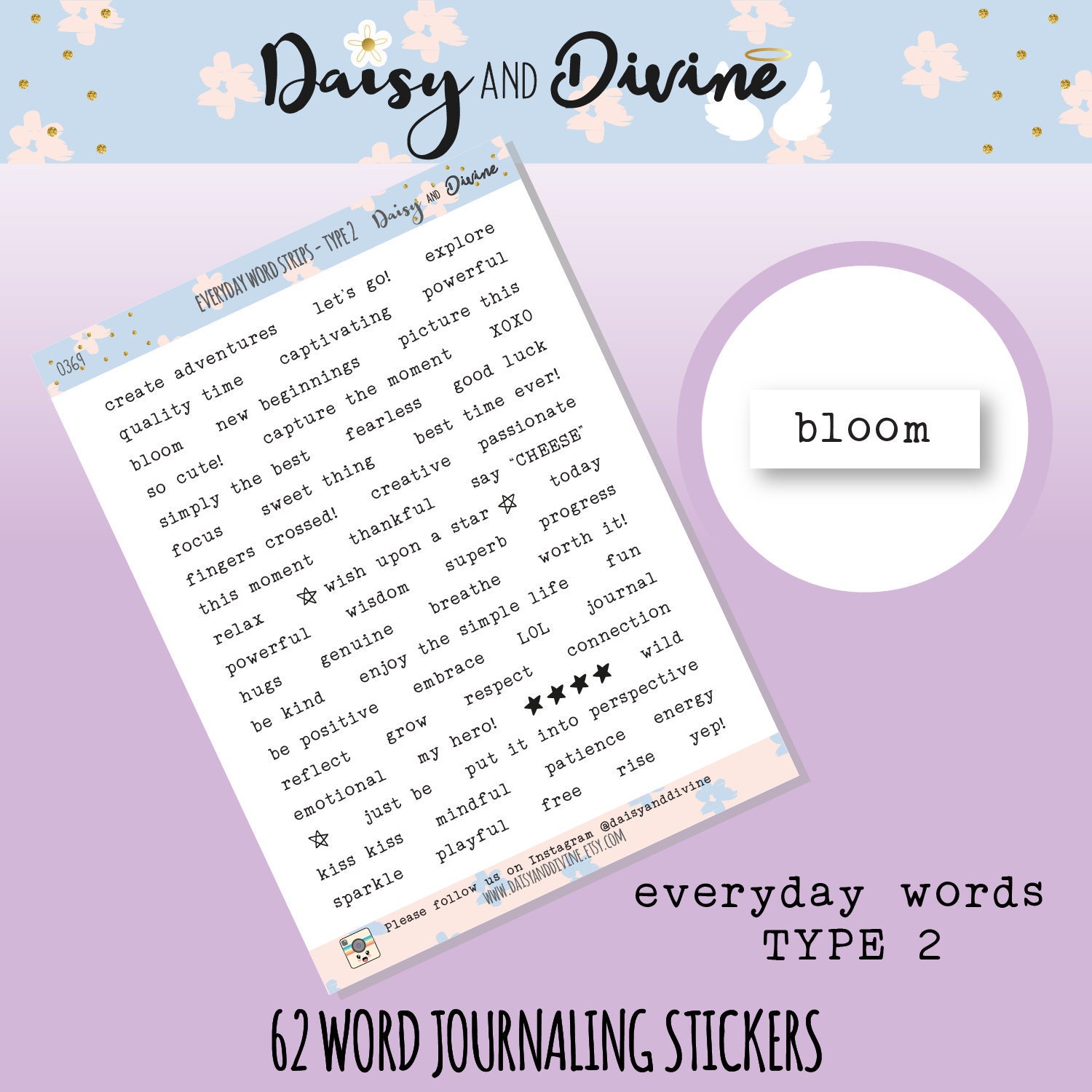 Word Journaling Sticker Strips, Word Scrapbooking Sticker, Little Wor…