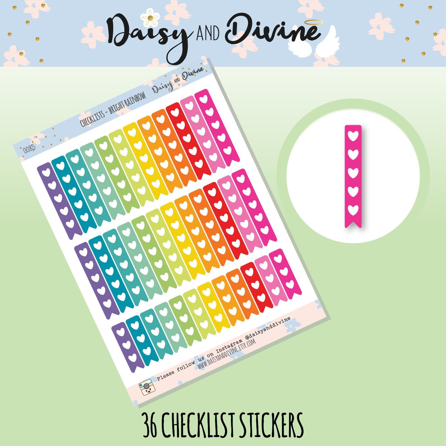 Stickers, Labels &amp; Tags fits Erin Condren or HP Heart Checklist Planner ...