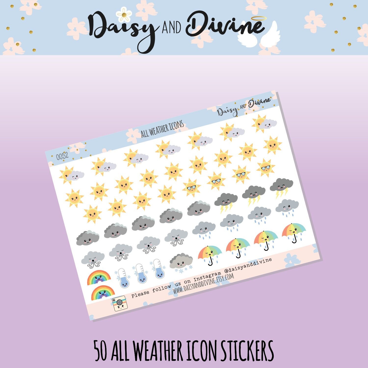 Weather Icons Mini Planner Stickers, Bullet Journal Stickers, Kawaii …