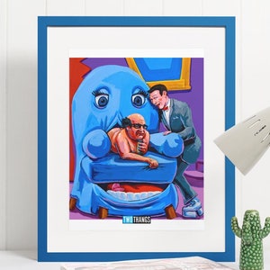 Danny DeVito & Pee-wee Herman Mashup Art Print – Quirky Comedy Wall Decor (11x17)