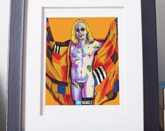 Beetlejuice Buffalo Bill Mashup Art Print, Horror Movie Gift